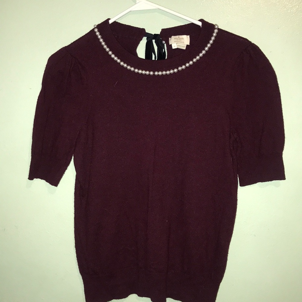 Kate spade pearl sweater (burgundy)